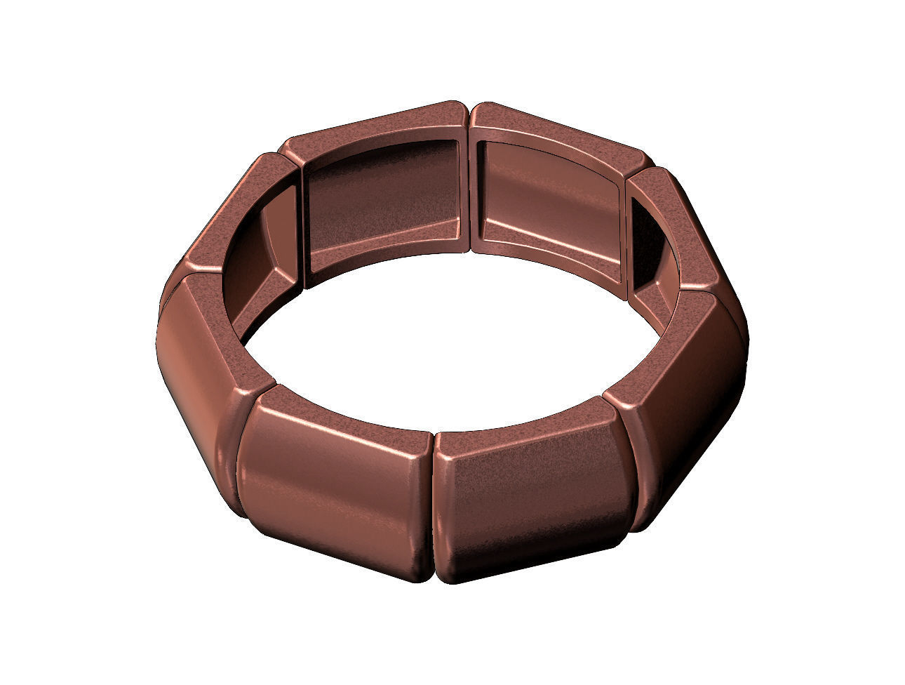 Segmented dome 8 facetes ring US sizes 7to12 3D print model_8