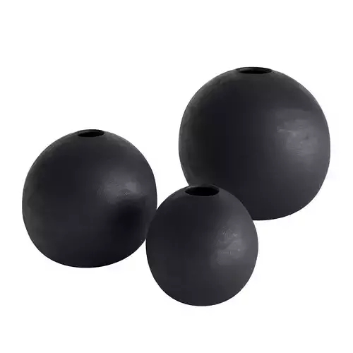 Elegant black Boho ceramic vase set