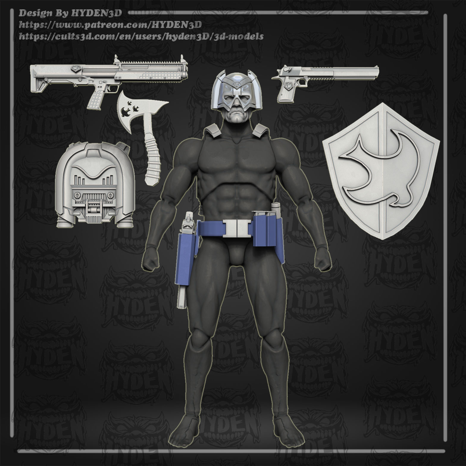 peacemaker full heads helmets and kits 3D print model_3