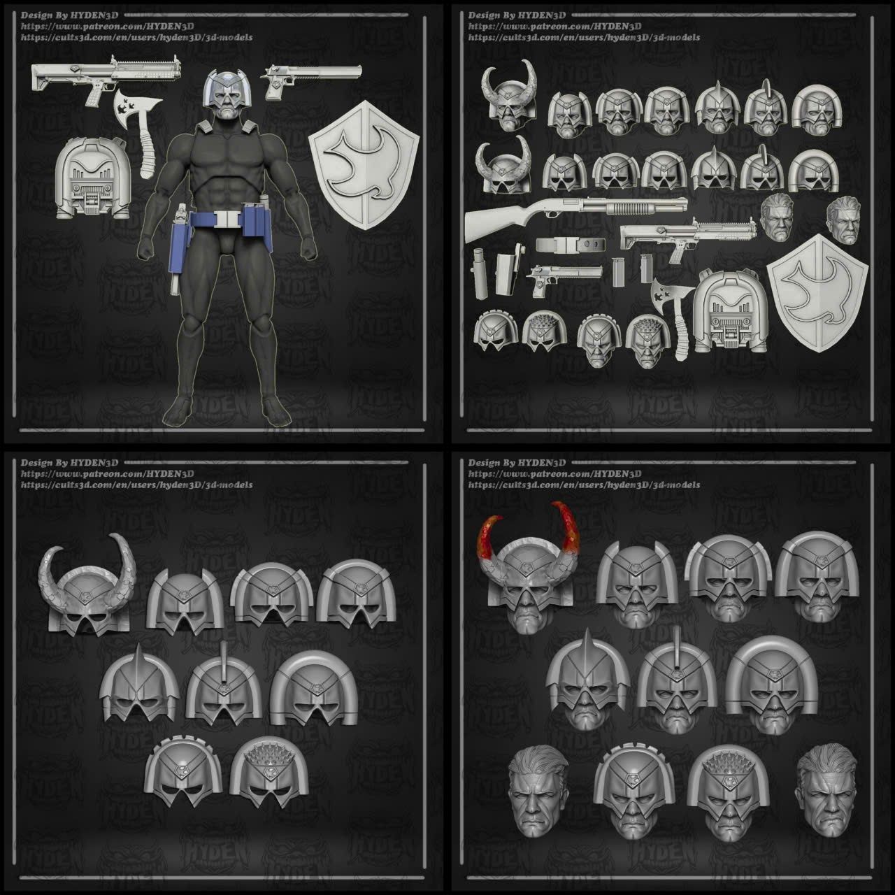 peacemaker full heads helmets and kits 3D print model_5