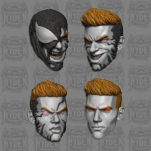 flash thompson heads 3D print model