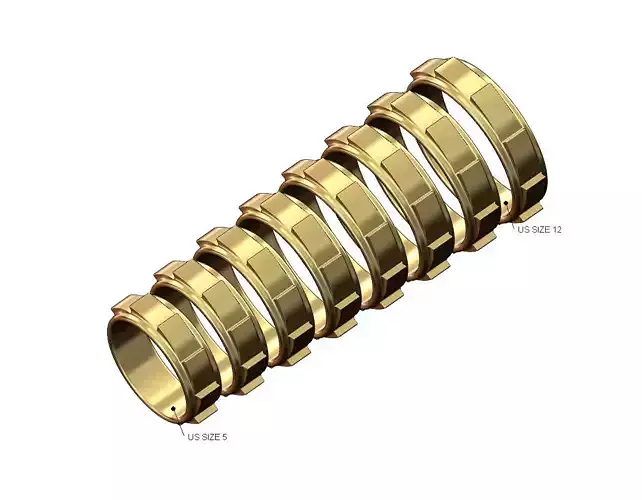 Spaced stepped gear teeth ratchet band US sizes 6to12