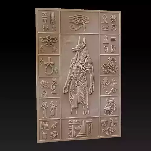 Wall Decoration Plate with Ancient Egyptian Motifs 120x80cm 3D print model