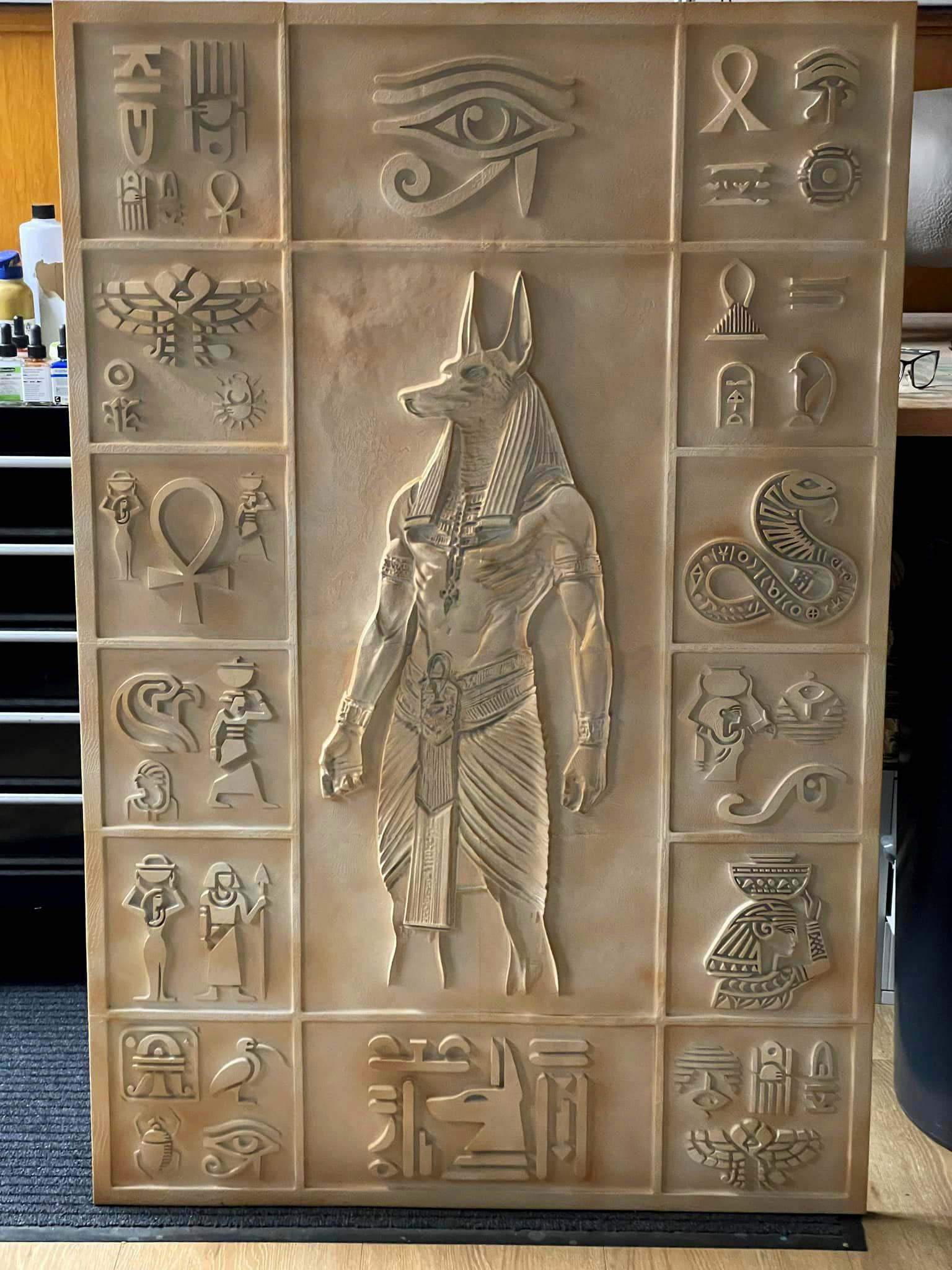 Wall Decoration Plate with Ancient Egyptian Motifs 120x80cm 3D print model_13