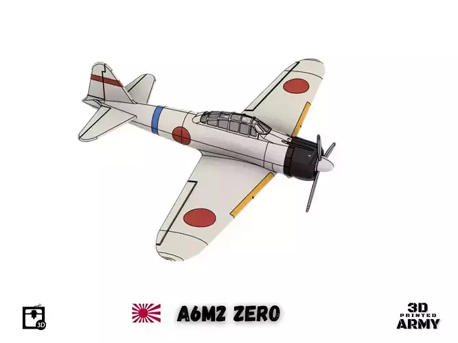 Mitsubishi A6M2 Zero -warbird scalemodel -STL files for 3D print 3D print model