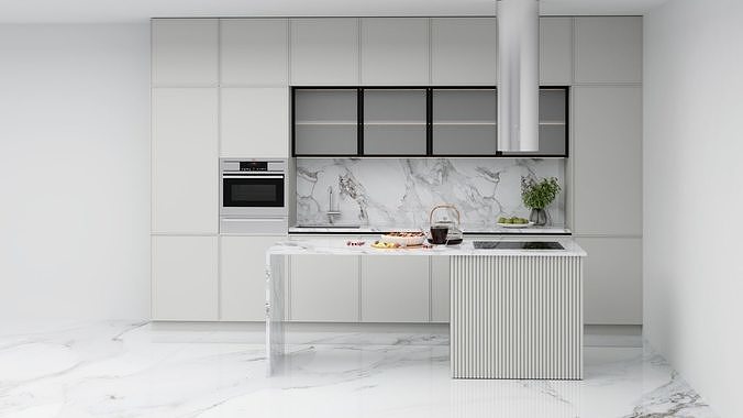 Detailed 3D Kitchen Scene 3D model