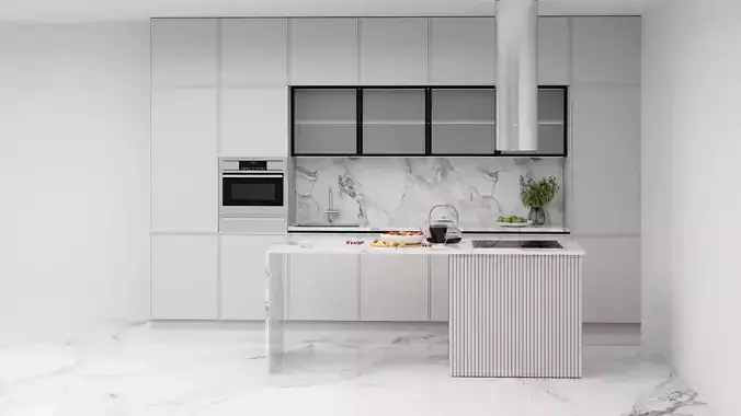 Detailed 3D Kitchen Scene