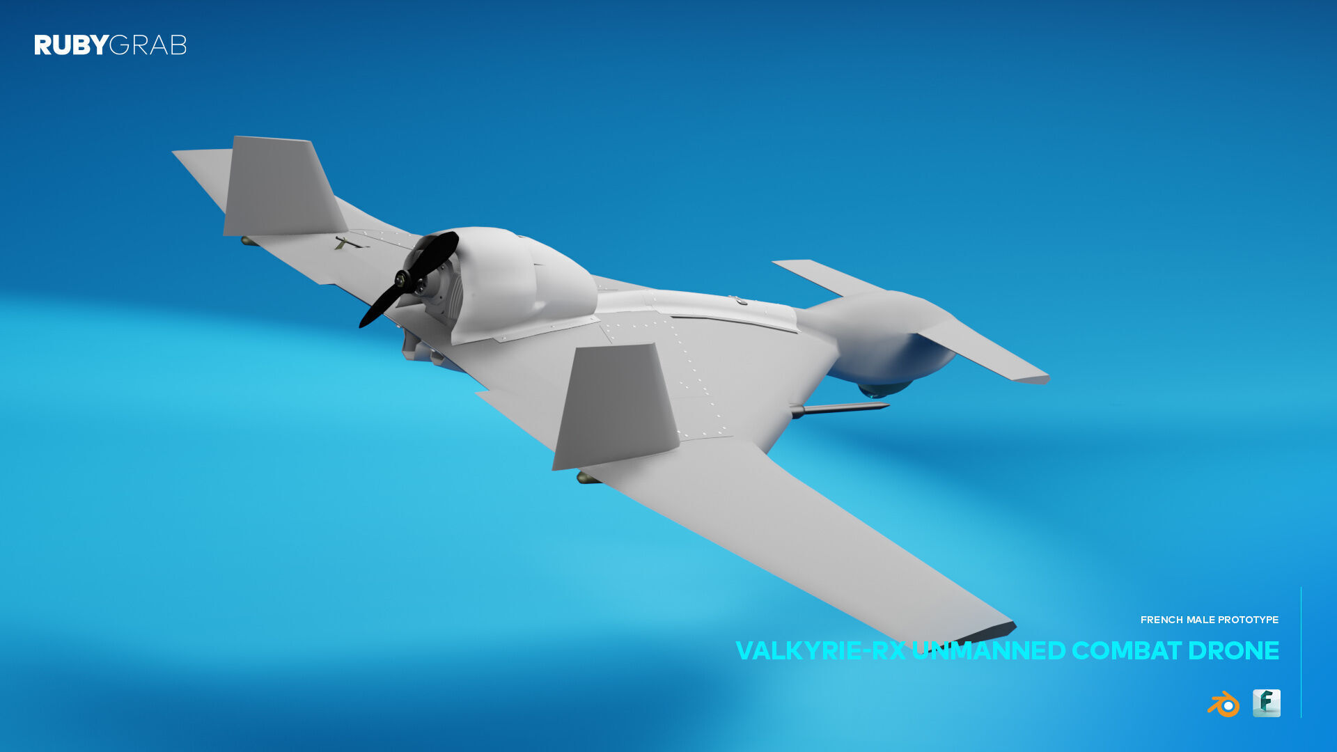 Valkyrie-RX Unmanned Combat Drone --- French MALE Prototype 3D model_4