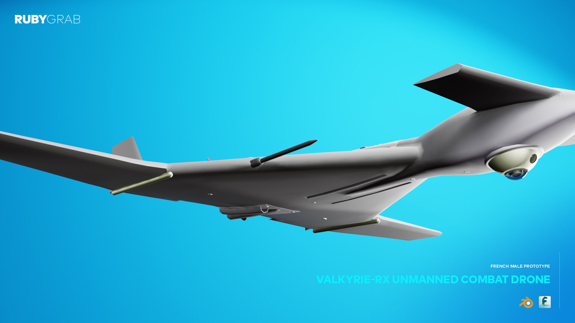 Valkyrie-RX Unmanned Combat Drone --- French MALE Prototype 3D model_3