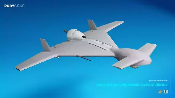 Valkyrie-RX Unmanned Combat Drone --- French MALE Prototype 3D model