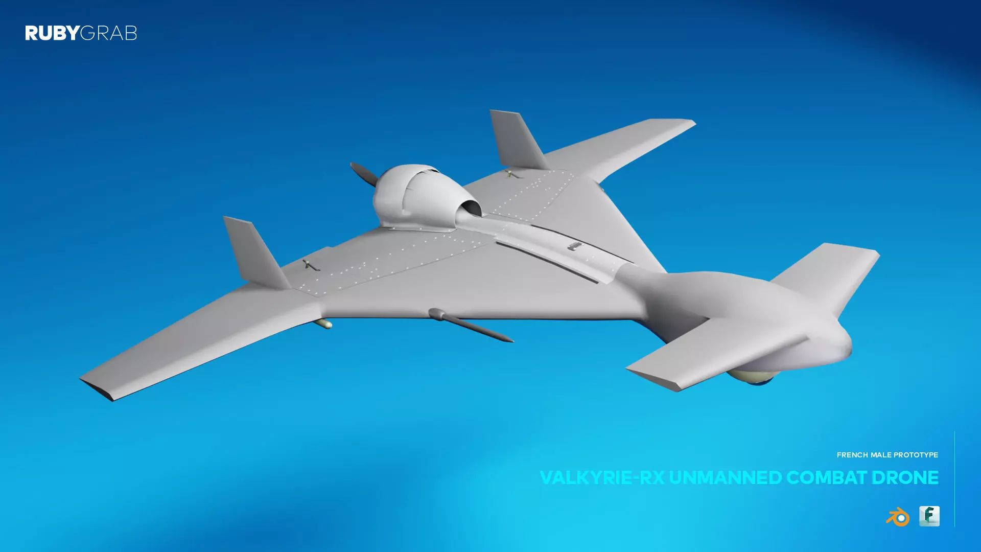 Valkyrie-RX Unmanned Combat Drone --- French MALE Prototype 3D model_0
