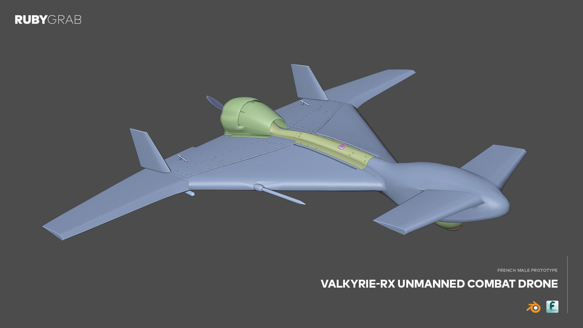 Valkyrie-RX Unmanned Combat Drone --- French MALE Prototype 3D model_2