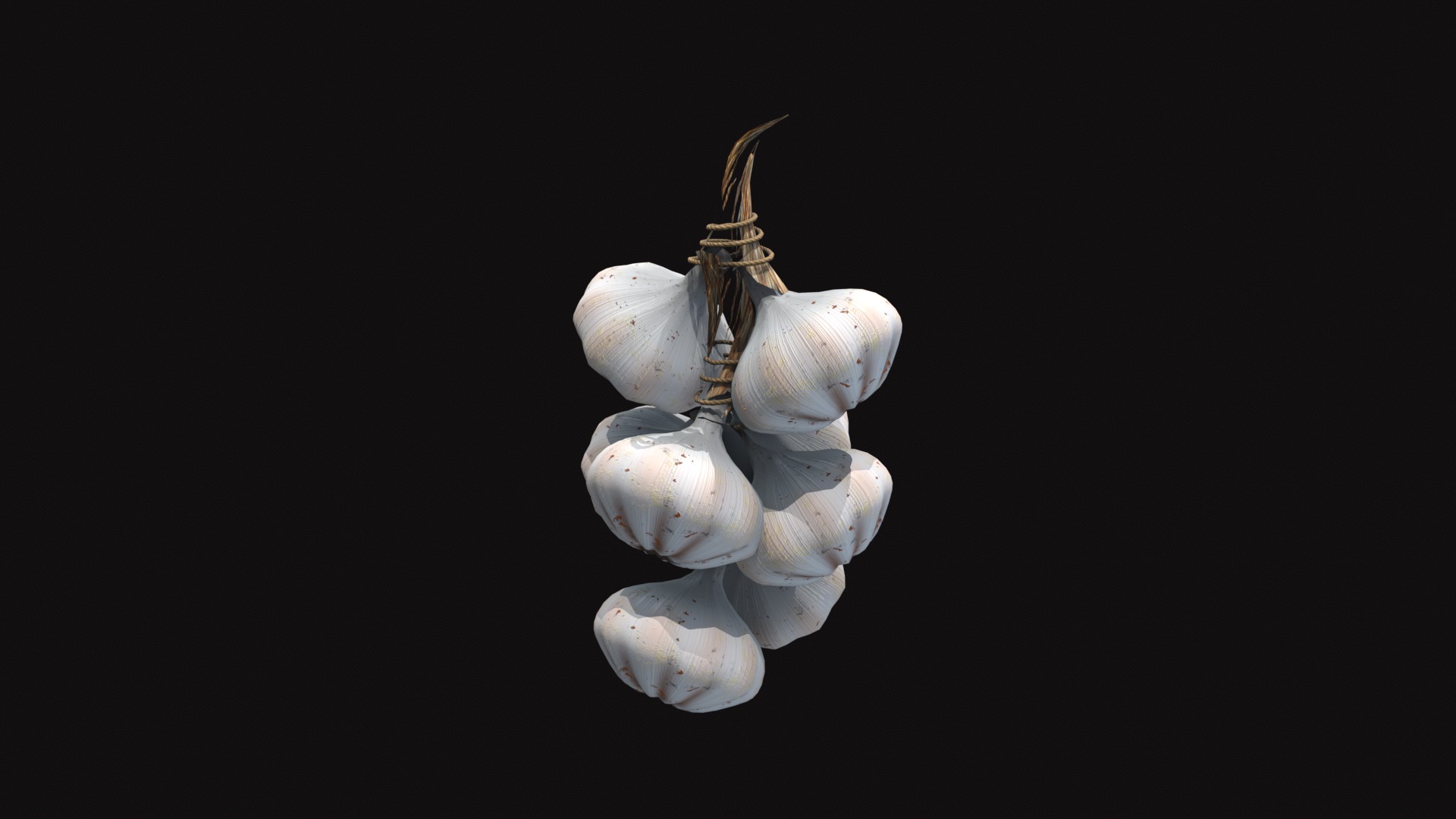 Medieval Hanging Garlic Low-poly 3D model_2