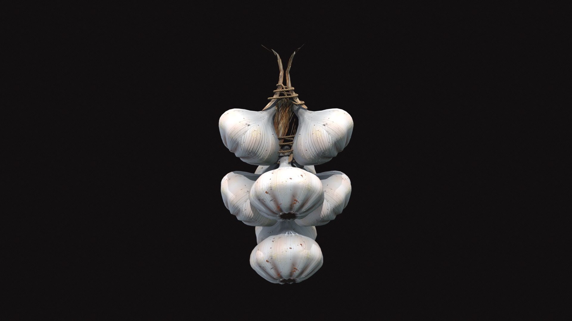 Medieval Hanging Garlic Low-poly 3D model_3