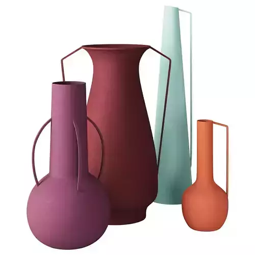 Set of vases in multiple colours and sizes