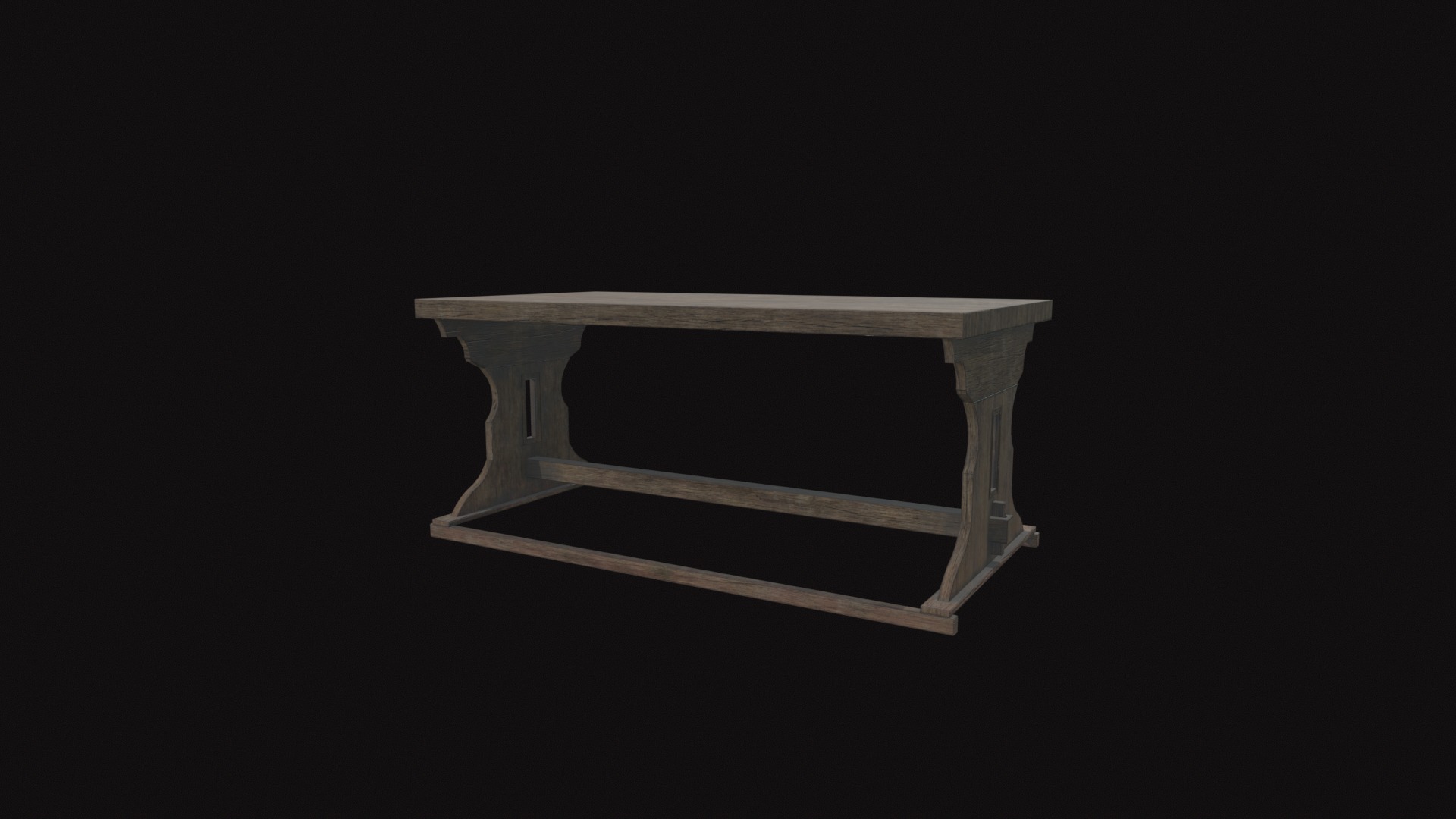 Medieval Table V04 Low-poly 3D model_8