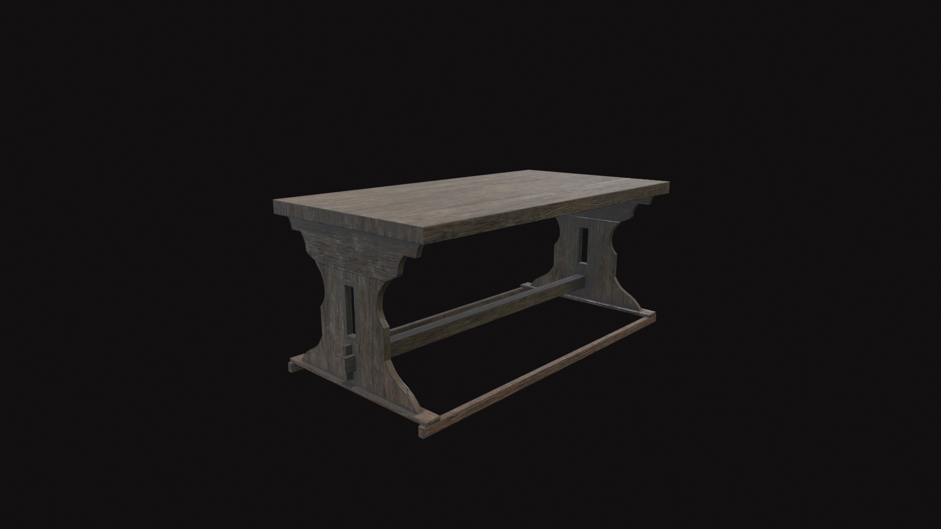Medieval Table V04 Low-poly 3D model_7