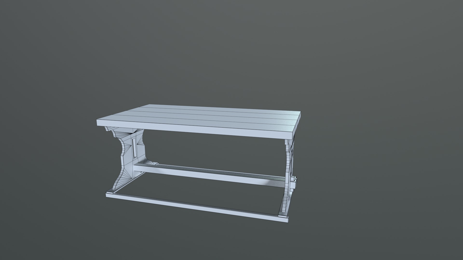 Medieval Table V04 Low-poly 3D model_10
