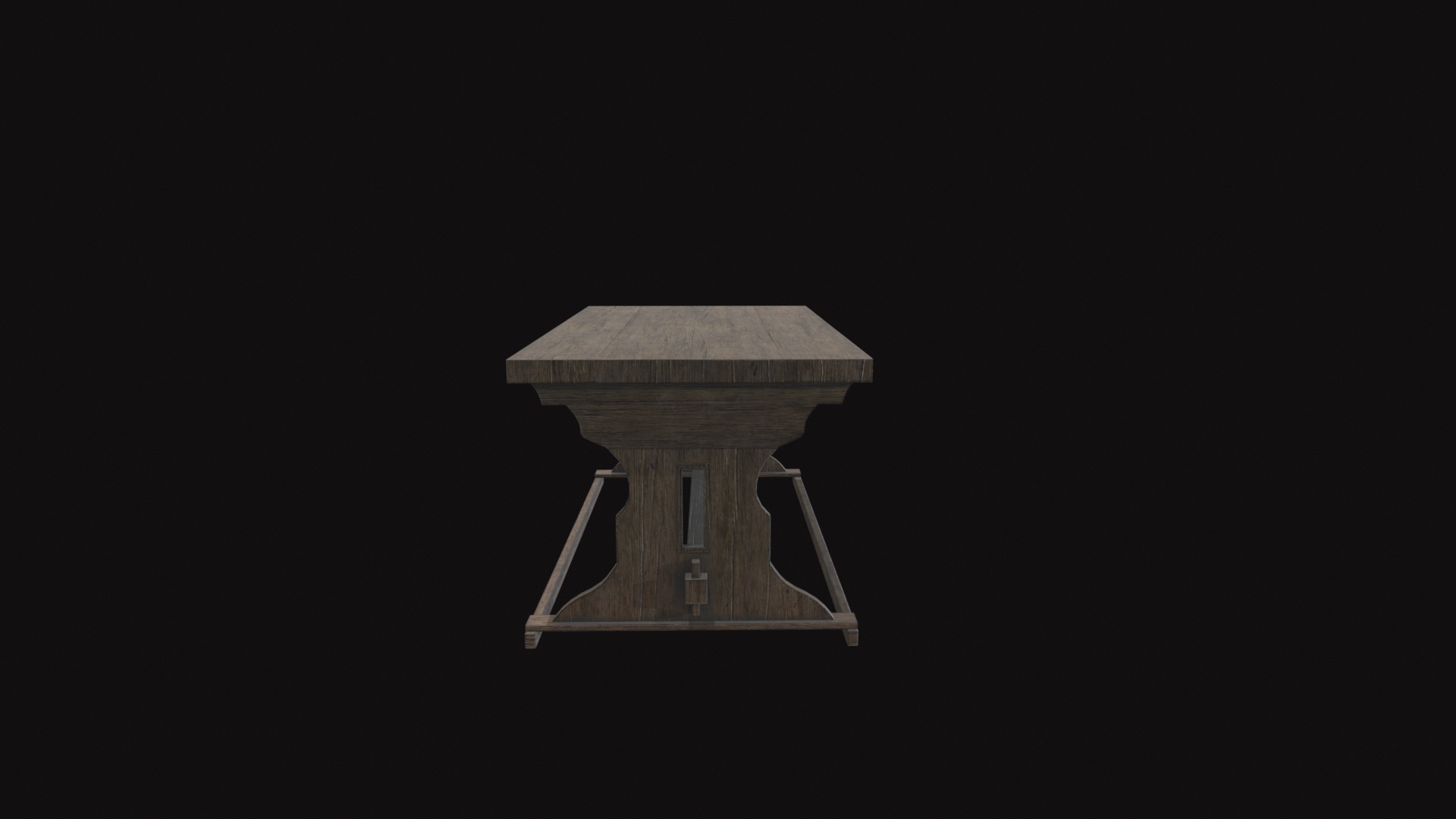 Medieval Table V04 Low-poly 3D model_5