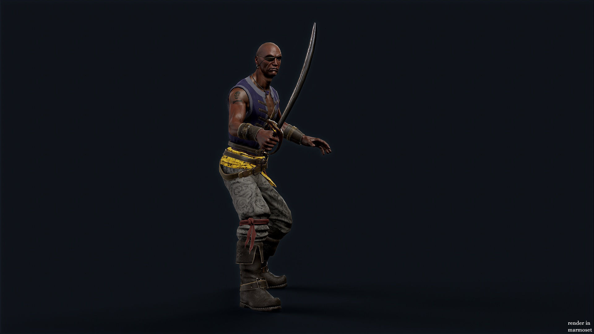 PIRATE R4 Low-poly 3D model_6