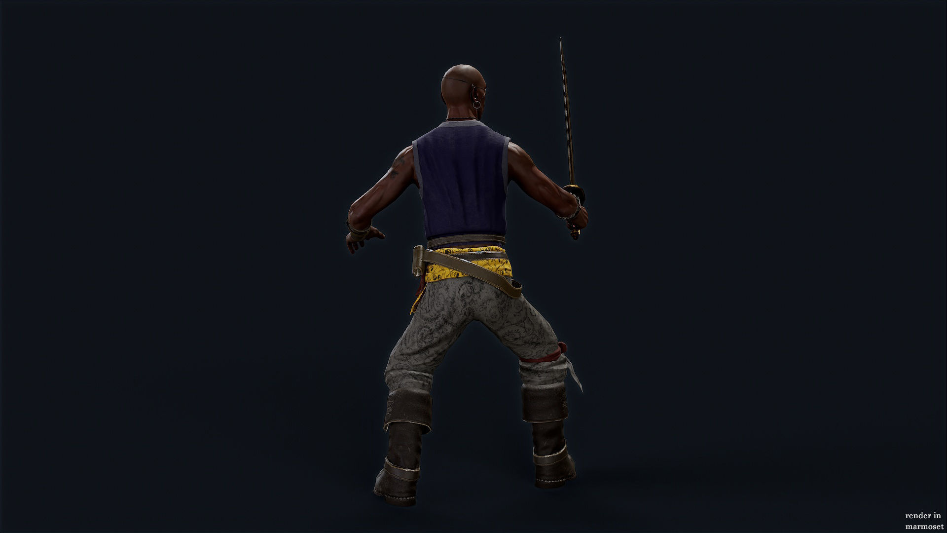 PIRATE R4 Low-poly 3D model_5