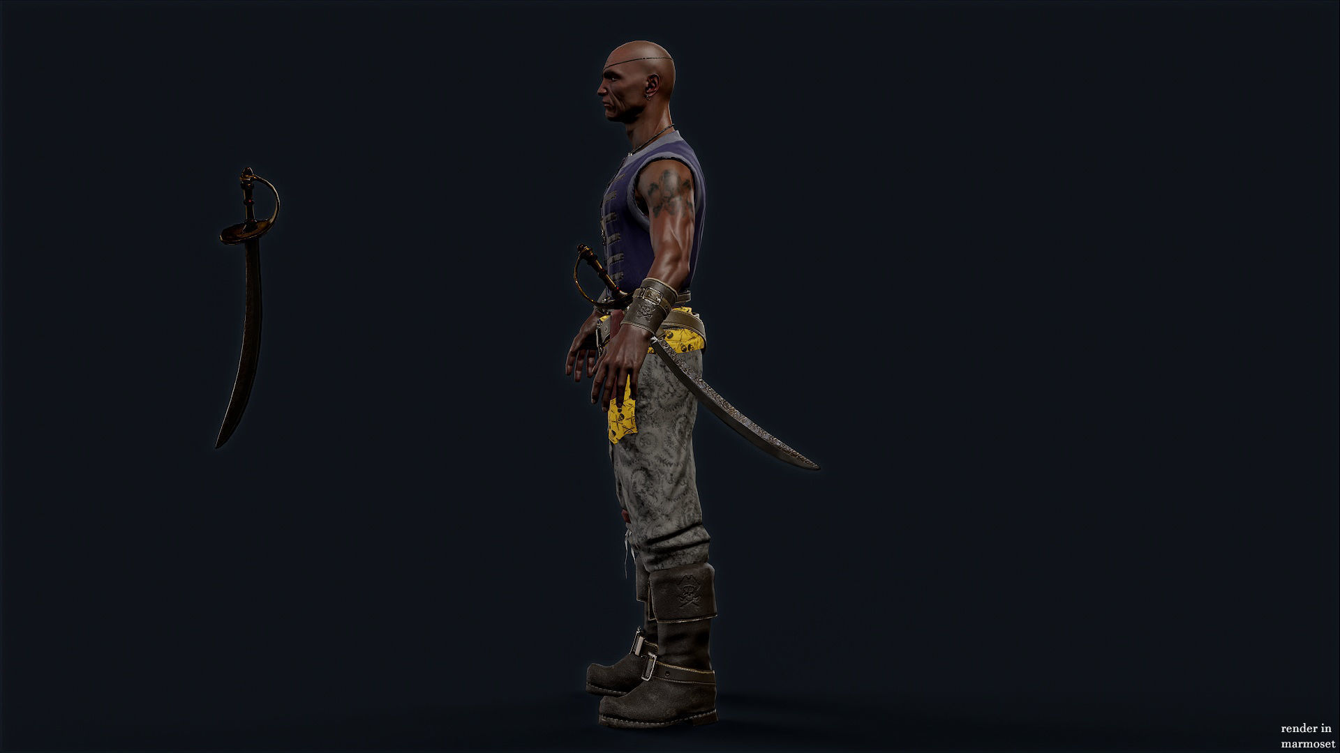 PIRATE R4 Low-poly 3D model_10