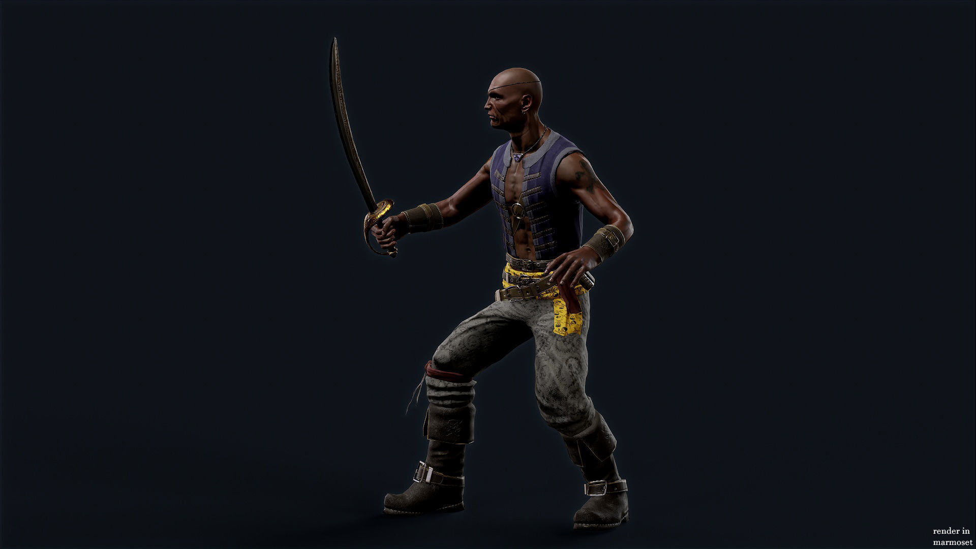 PIRATE R4 Low-poly 3D model_3