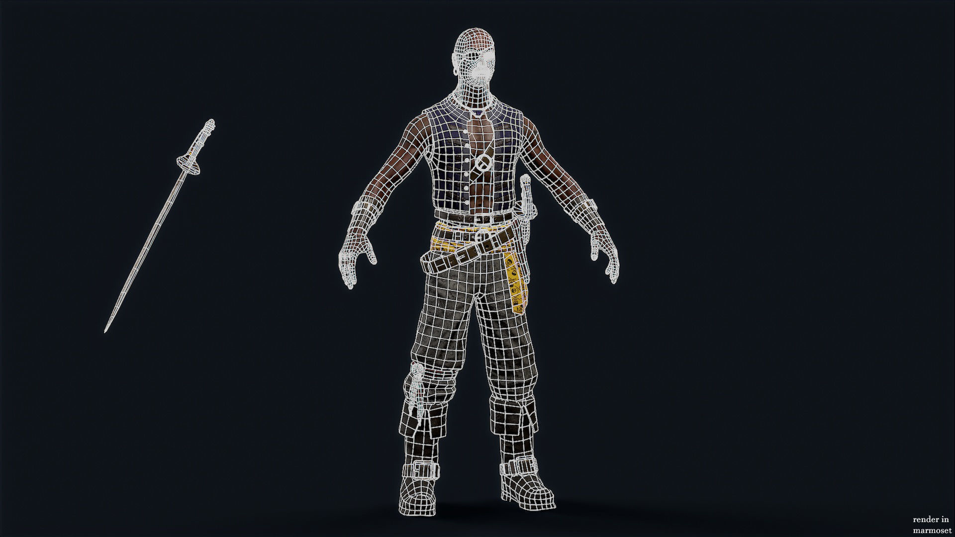 PIRATE R4 Low-poly 3D model_14