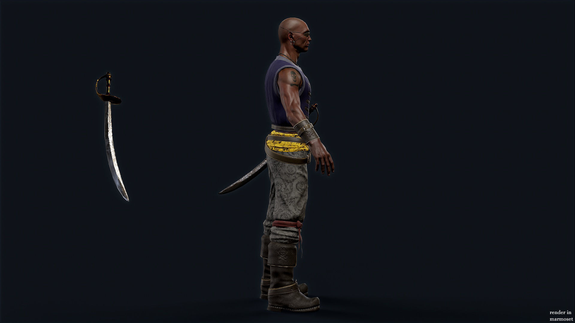 PIRATE R4 Low-poly 3D model_12