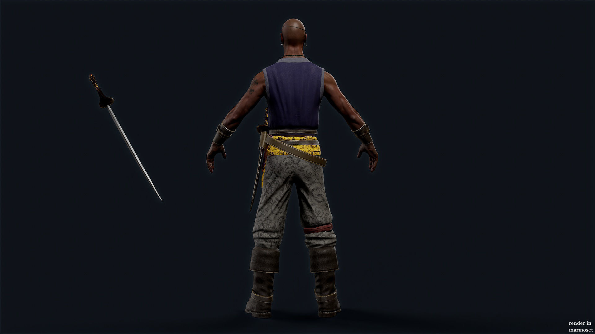 PIRATE R4 Low-poly 3D model_9