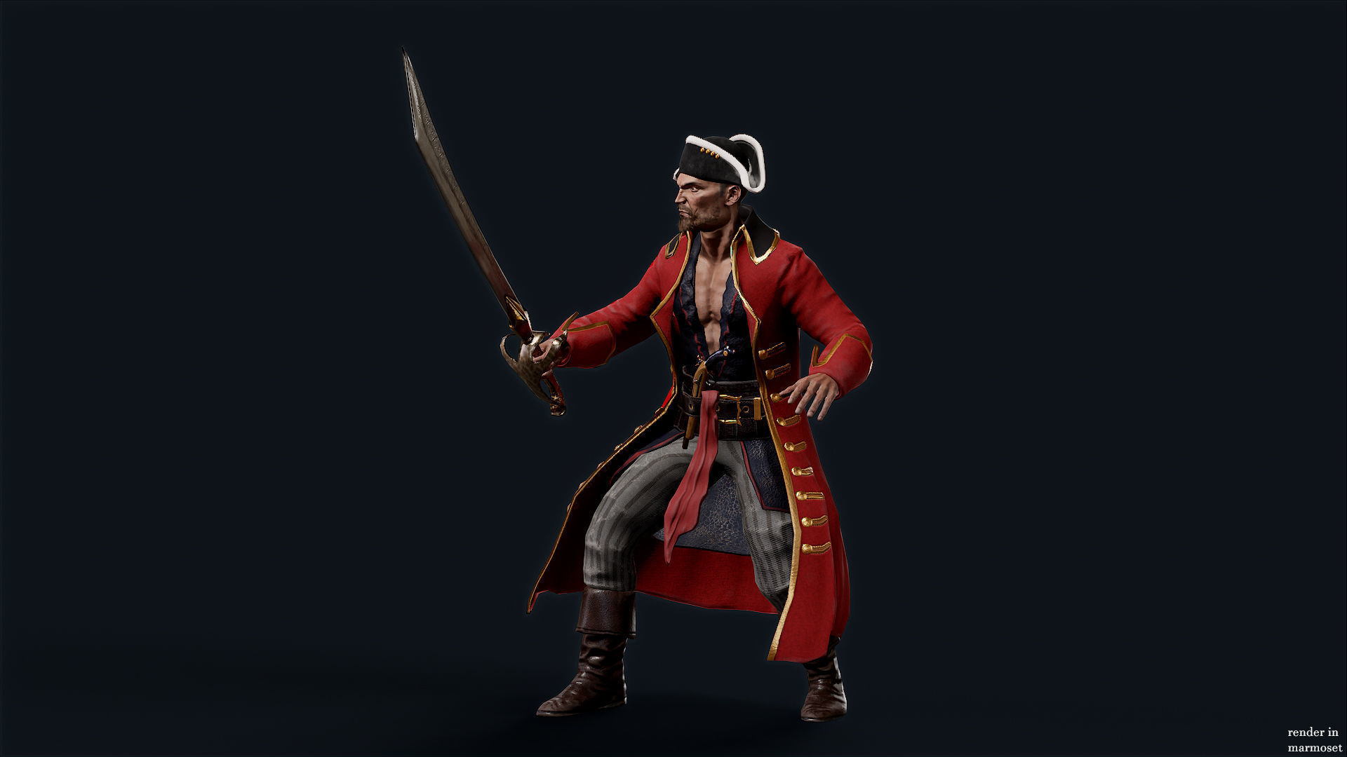 PIRATE R3 Low-poly 3D model_6