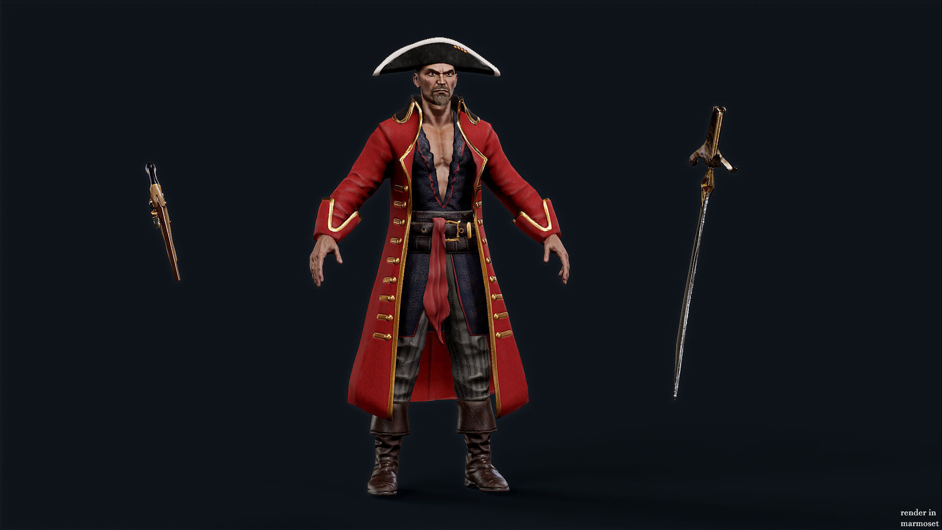 PIRATE R3 Low-poly 3D model_9