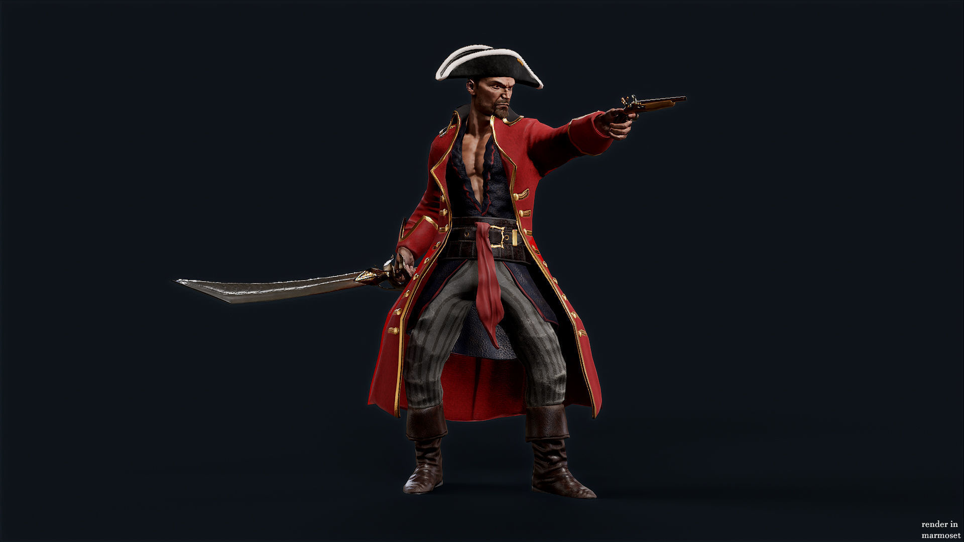 PIRATE R3 Low-poly 3D model_4