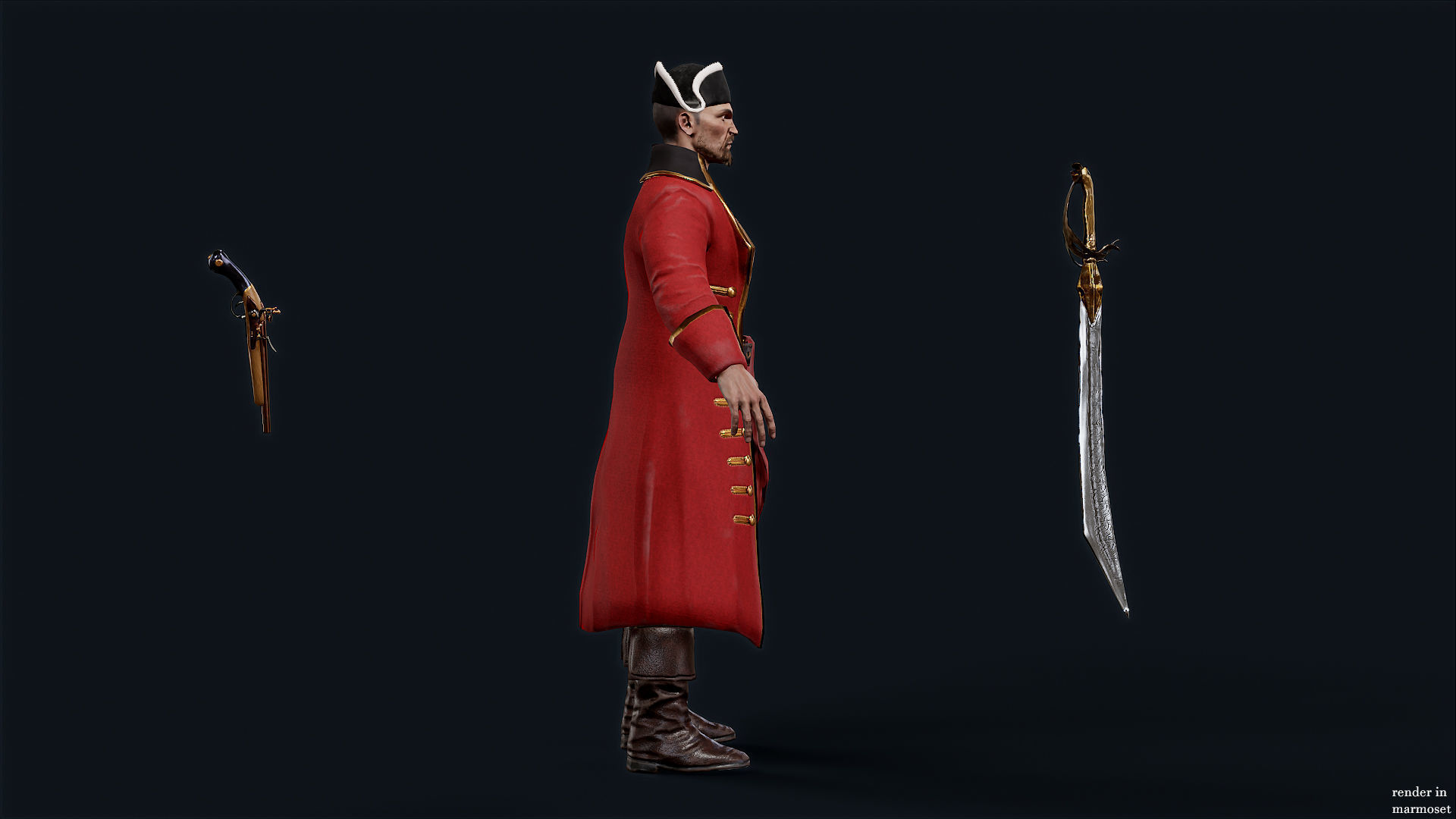 PIRATE R3 Low-poly 3D model_8