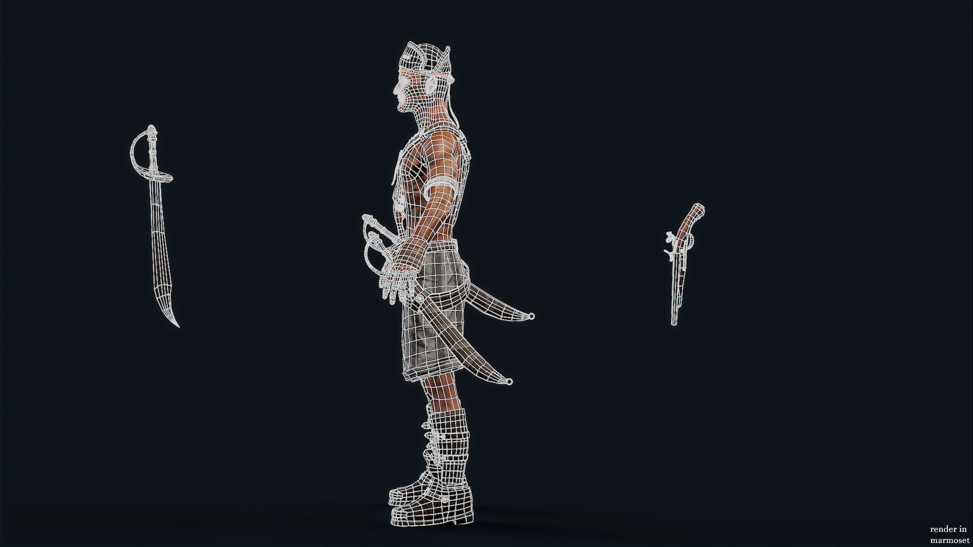 PIRATE R2 Low-poly 3D model_14