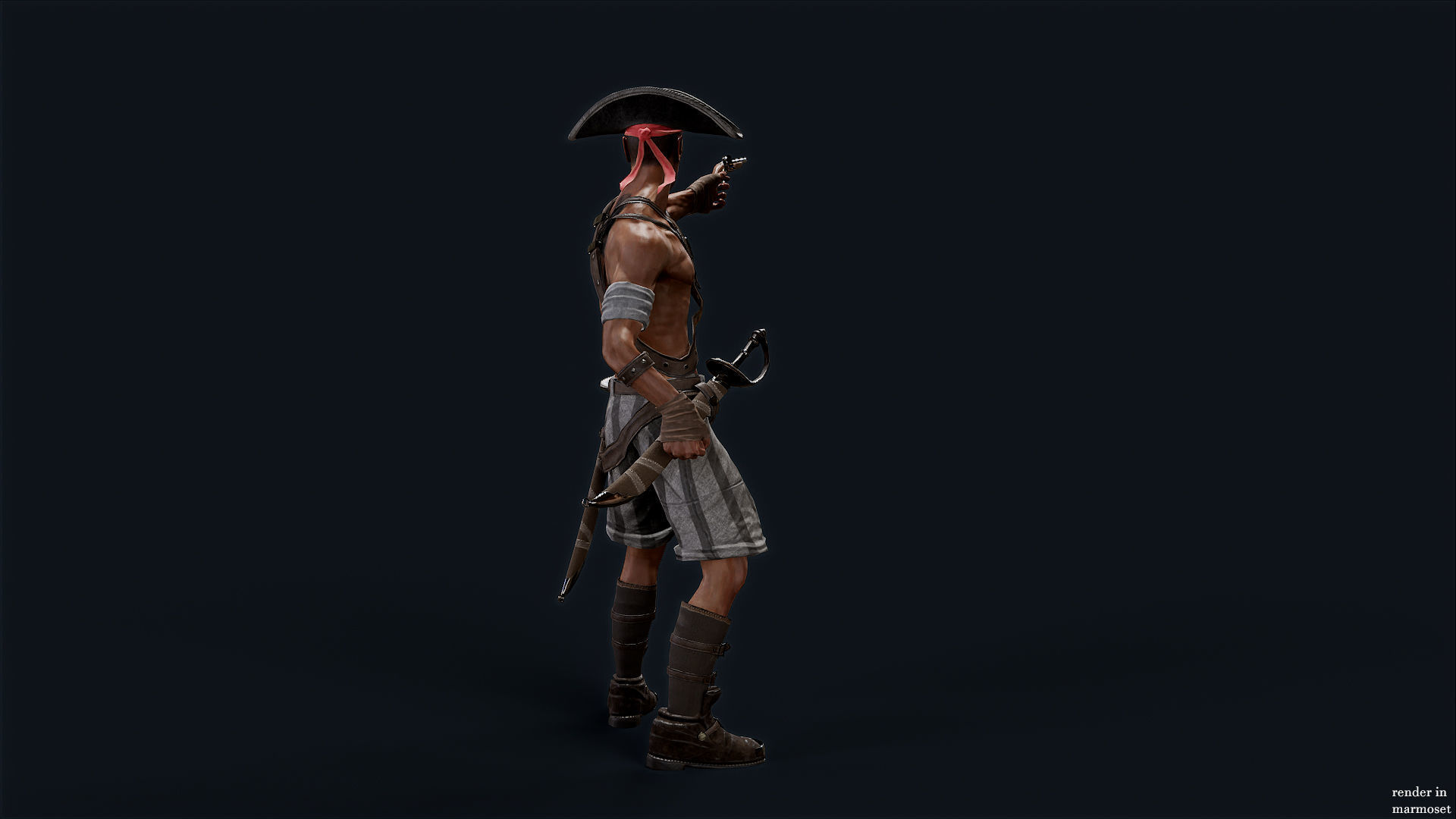 PIRATE R2 Low-poly 3D model_4