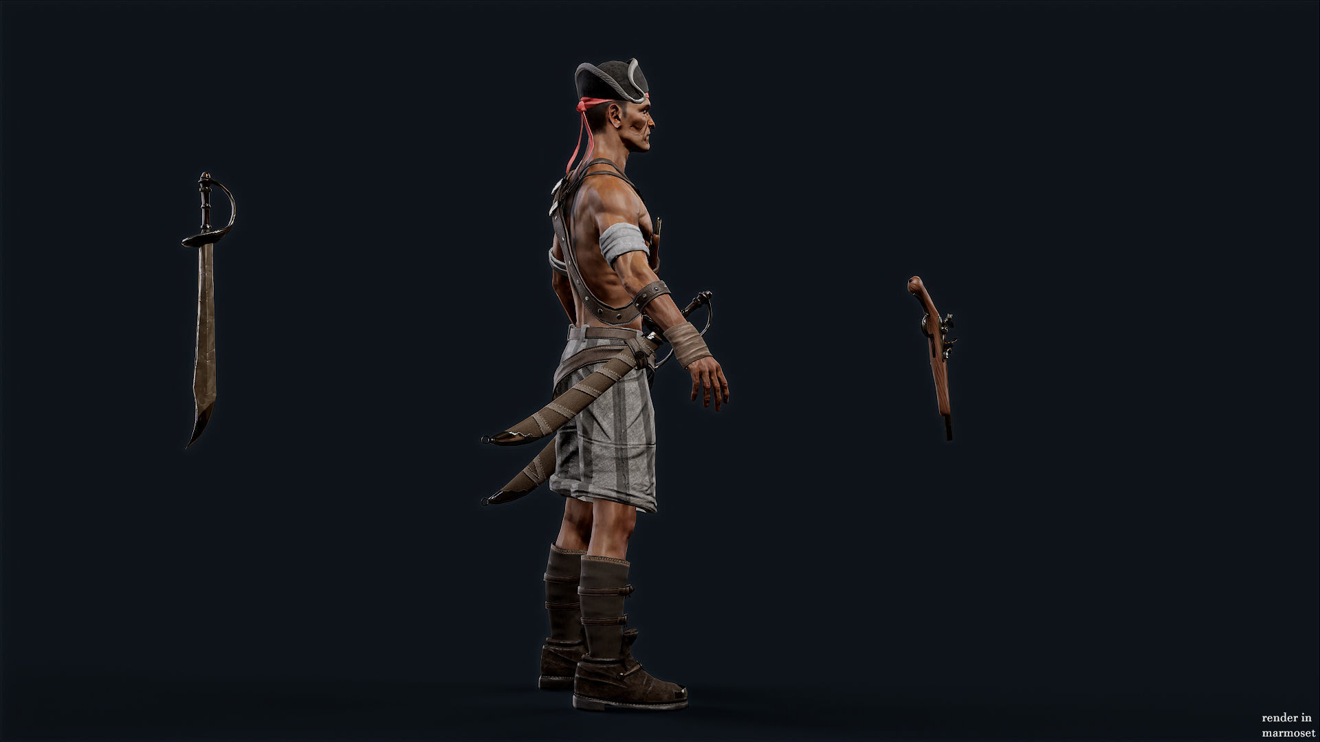 PIRATE R2 Low-poly 3D model_9