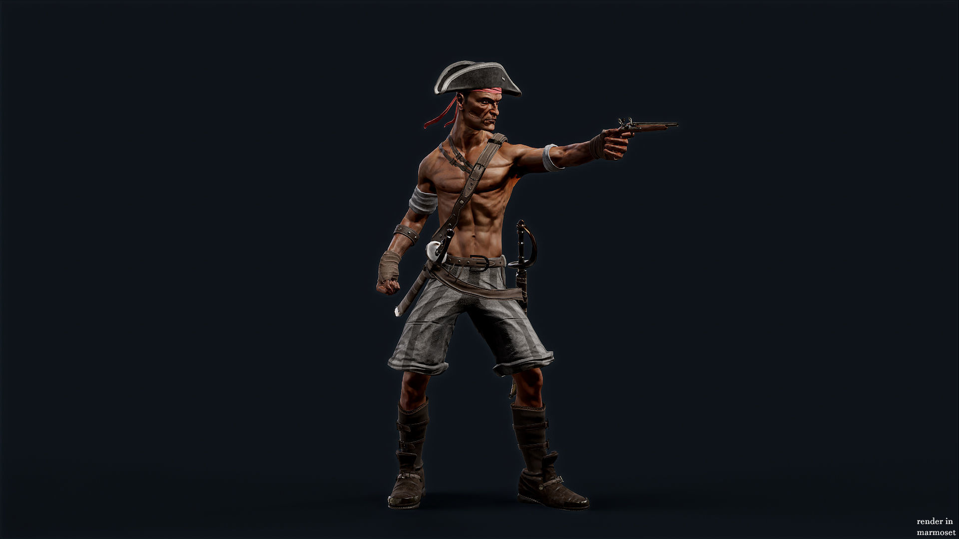 PIRATE R2 Low-poly 3D model_3