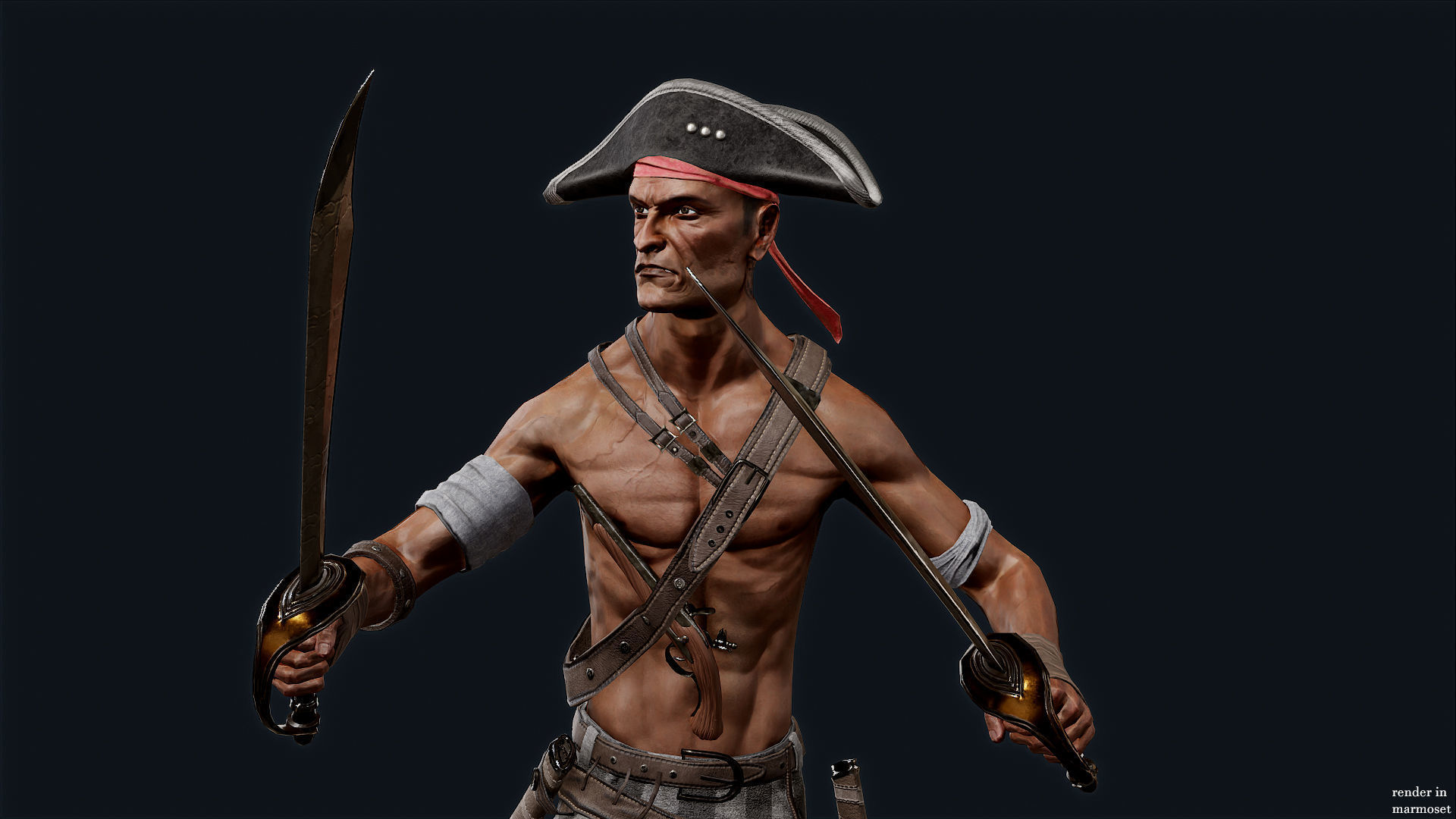 PIRATE R2 Low-poly 3D model_7