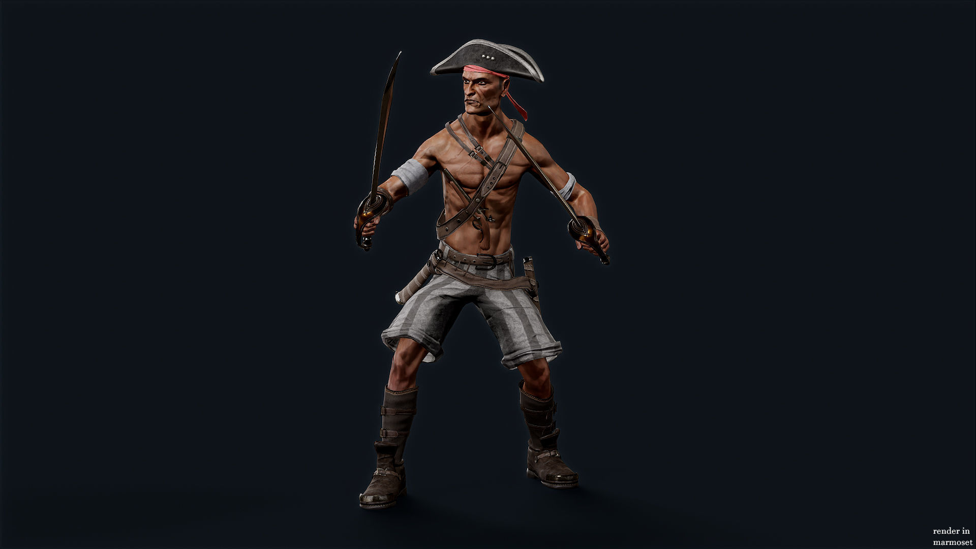 PIRATE R2 Low-poly 3D model_5