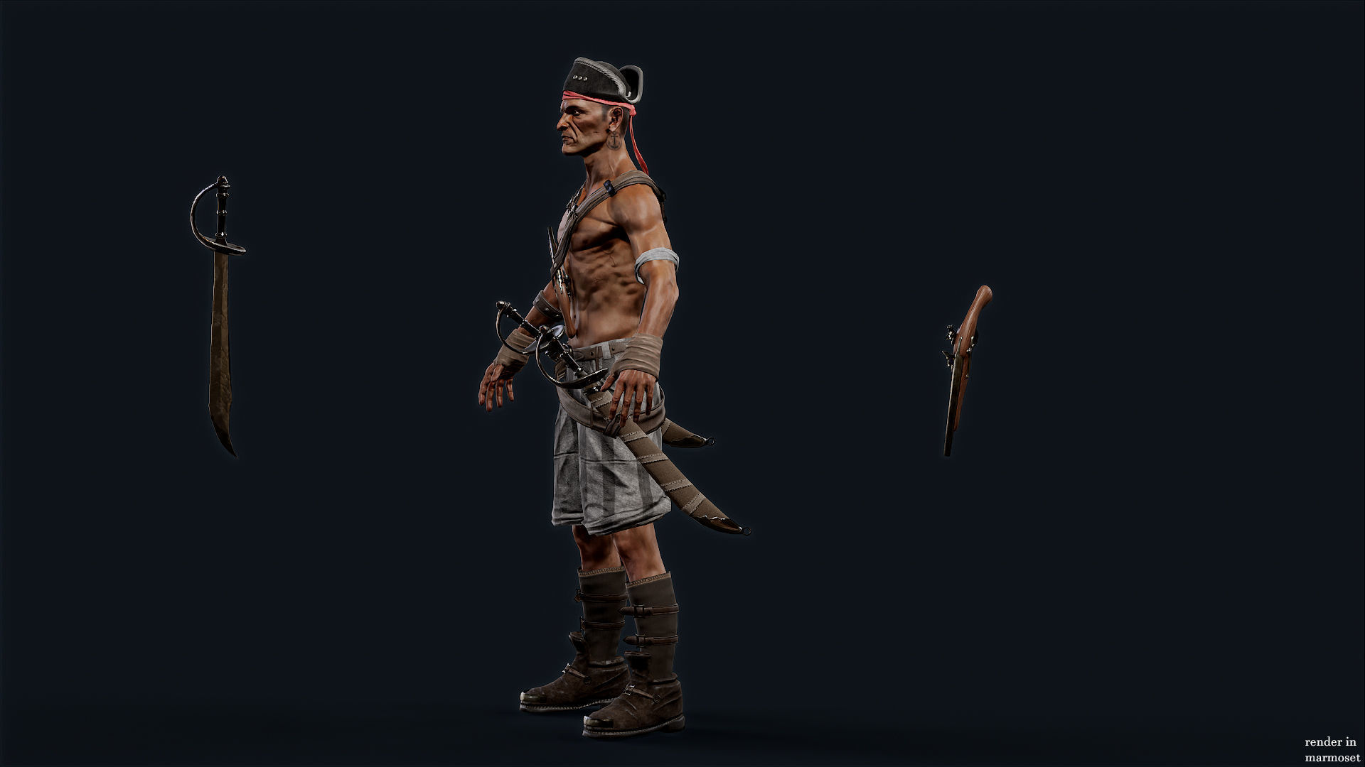 PIRATE R2 Low-poly 3D model_11