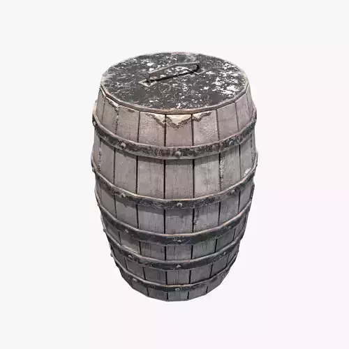 Medieval Wooden Barrel V01
