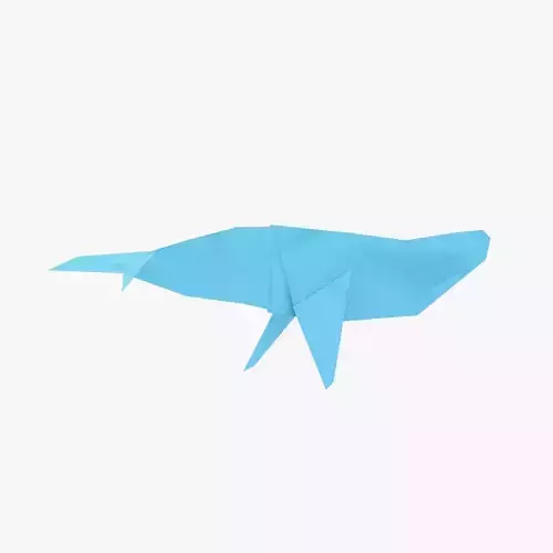 Origami humpback whale Low-poly 3D model
