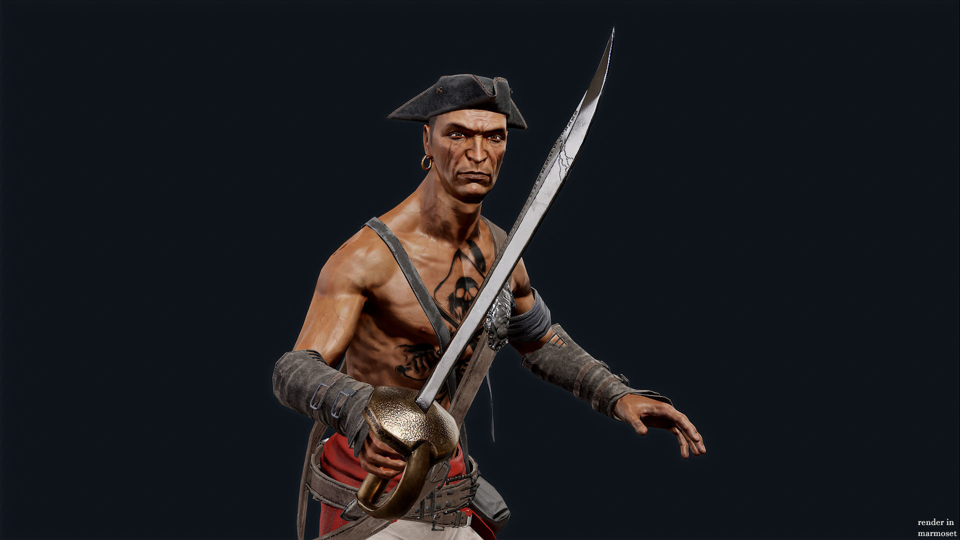 PIRATE R1 Low-poly 3D model_3