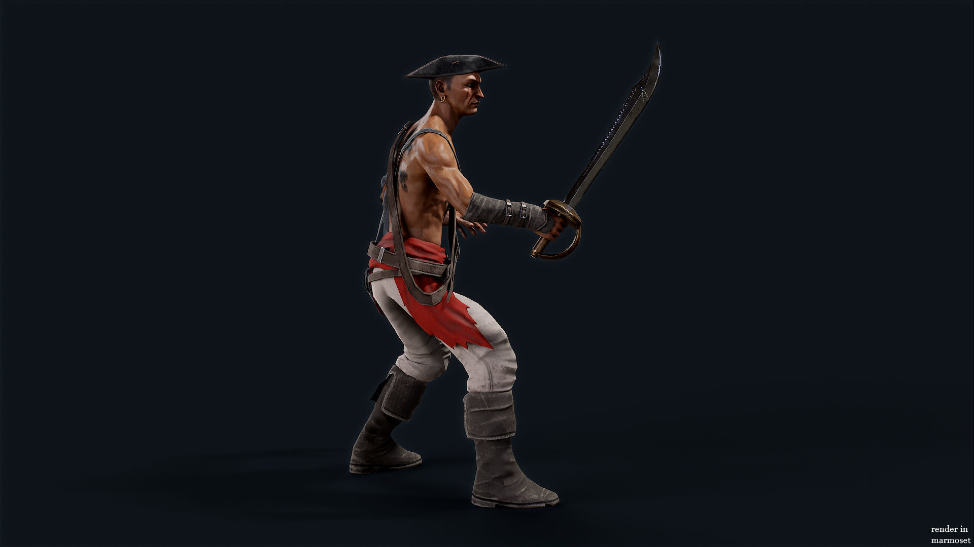 PIRATE R1 Low-poly 3D model_7