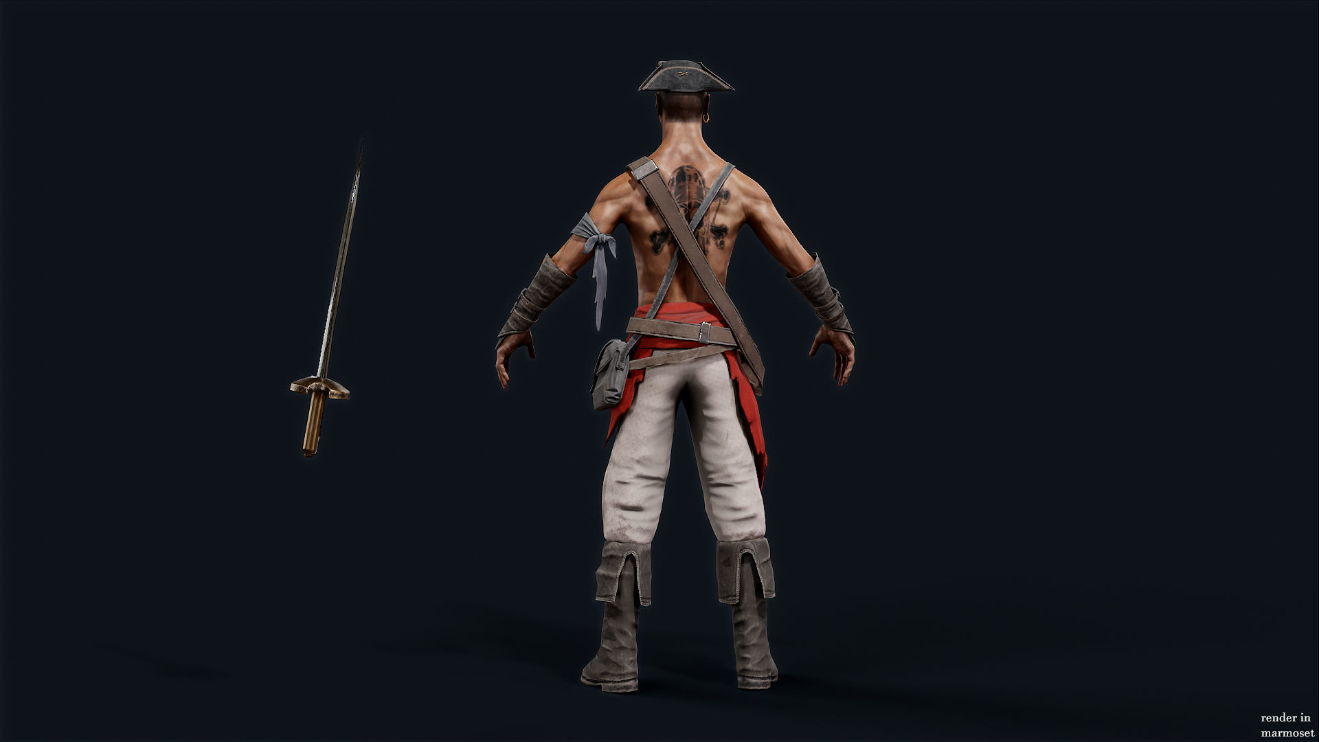 PIRATE R1 Low-poly 3D model_8