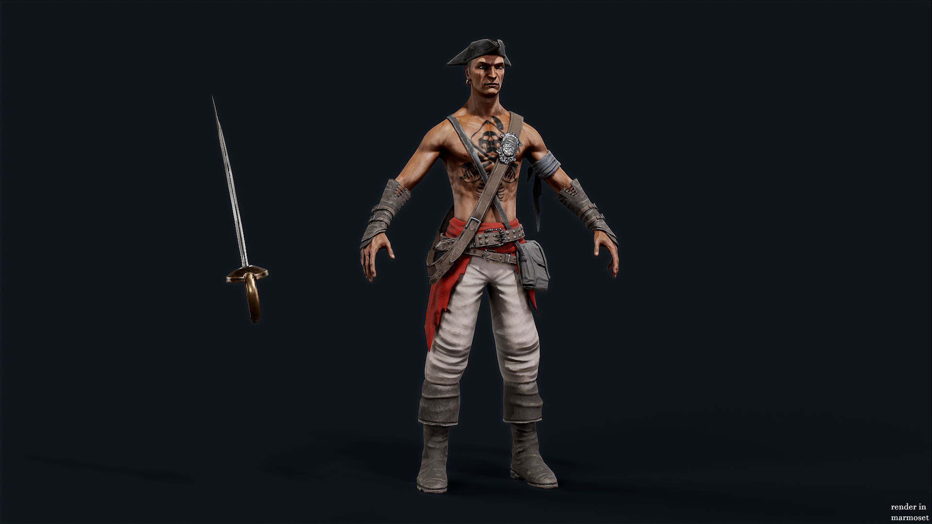 PIRATE R1 Low-poly 3D model_10