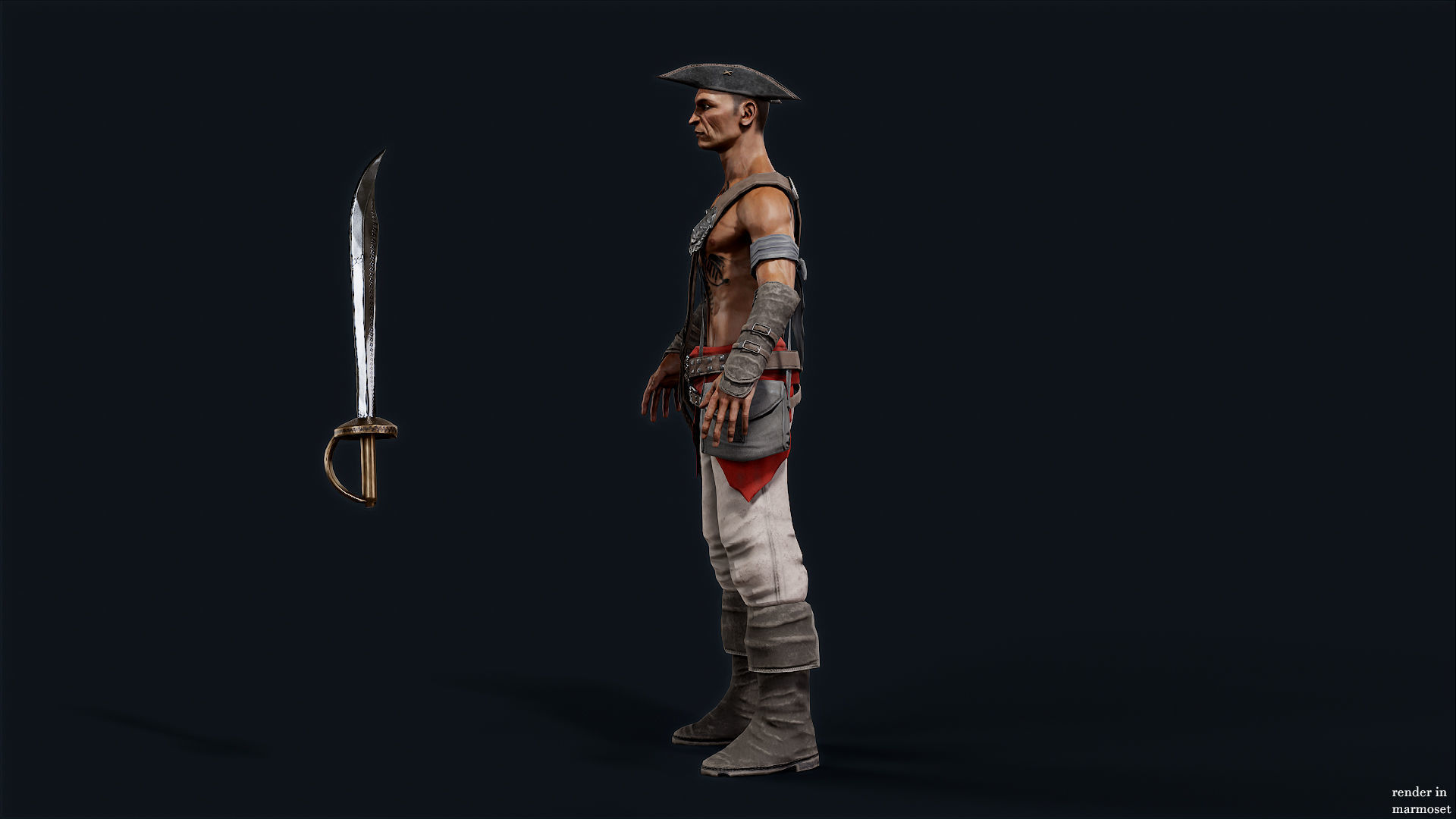 PIRATE R1 Low-poly 3D model_11