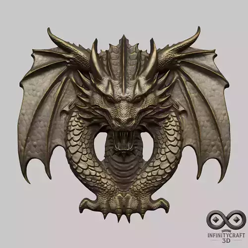 Dragon Head Relief No7 STL file for 3d Printing or CNC
