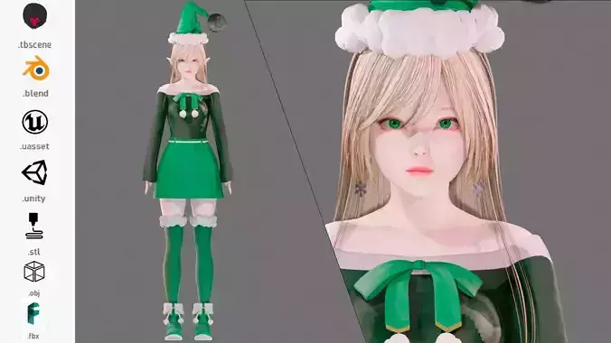 Christmas elf - UE5 - Unity - Blender - Animated
